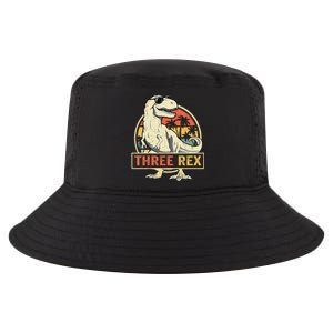 Kids Three Rex 3rd Birthday Third Dinosaur 3 Year Old Cool Comfort Performance Bucket Hat