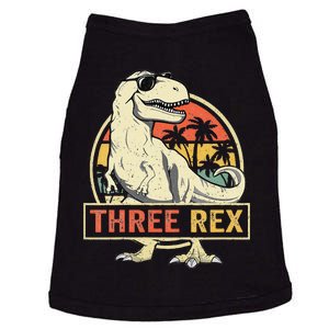 Kids Three Rex 3rd Birthday Third Dinosaur 3 Year Old Doggie Tank