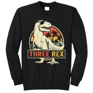 Kids Three Rex 3rd Birthday Third Dinosaur 3 Year Old Sweatshirt