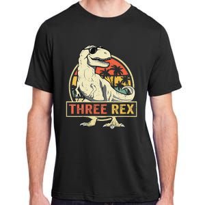 Kids Three Rex 3rd Birthday Third Dinosaur 3 Year Old Adult ChromaSoft Performance T-Shirt