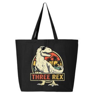 Kids Three Rex 3rd Birthday Third Dinosaur 3 Year Old 25L Jumbo Tote