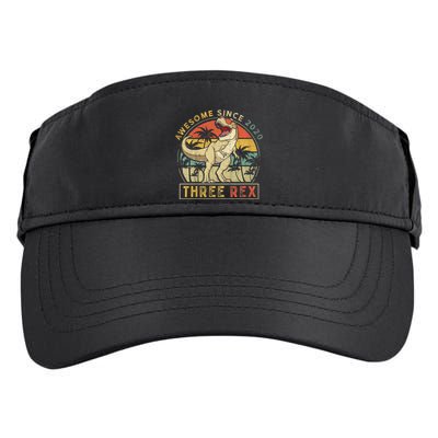 K.ids Three Rex 3rd Birthday S.hirt Third Dinosaur 3 Year Old Adult Drive Performance Visor