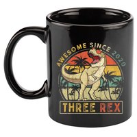 K.ids Three Rex 3rd Birthday S.hirt Third Dinosaur 3 Year Old 11oz C Handle Ceramic Mug