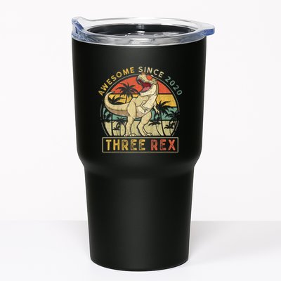 K.ids Three Rex 3rd Birthday S.hirt Third Dinosaur 3 Year Old Tumbler