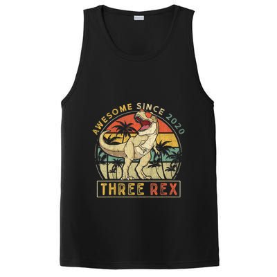 K.ids Three Rex 3rd Birthday S.hirt Third Dinosaur 3 Year Old PosiCharge Competitor Tank
