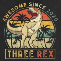 K.ids Three Rex 3rd Birthday S.hirt Third Dinosaur 3 Year Old Trucker Hat
