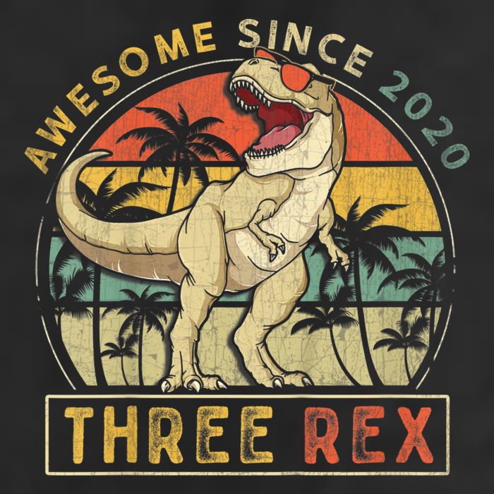 K.ids Three Rex 3rd Birthday S.hirt Third Dinosaur 3 Year Old Trucker Hat