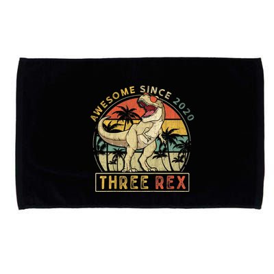K.ids Three Rex 3rd Birthday S.hirt Third Dinosaur 3 Year Old Microfiber Hand Towel