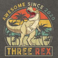 K.ids Three Rex 3rd Birthday S.hirt Third Dinosaur 3 Year Old Cotton Canvas Backpack