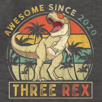 K.ids Three Rex 3rd Birthday S.hirt Third Dinosaur 3 Year Old Vector Backpack