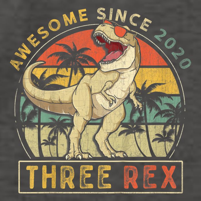 K.ids Three Rex 3rd Birthday S.hirt Third Dinosaur 3 Year Old Vector Backpack