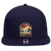K.ids Three Rex 3rd Birthday S.hirt Third Dinosaur 3 Year Old 7 Panel Mesh Trucker Snapback Hat