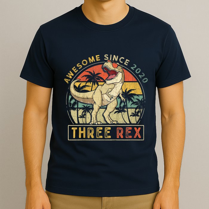 K.ids Three Rex 3rd Birthday S.hirt Third Dinosaur 3 Year Old T-Shirt