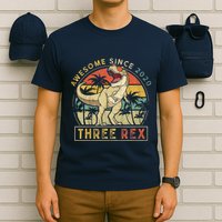 K.ids Three Rex 3rd Birthday S.hirt Third Dinosaur 3 Year Old T-Shirt