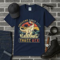 K.ids Three Rex 3rd Birthday S.hirt Third Dinosaur 3 Year Old Tall T-Shirt