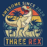 K.ids Three Rex 3rd Birthday S.hirt Third Dinosaur 3 Year Old Sustainable Bucket Hat