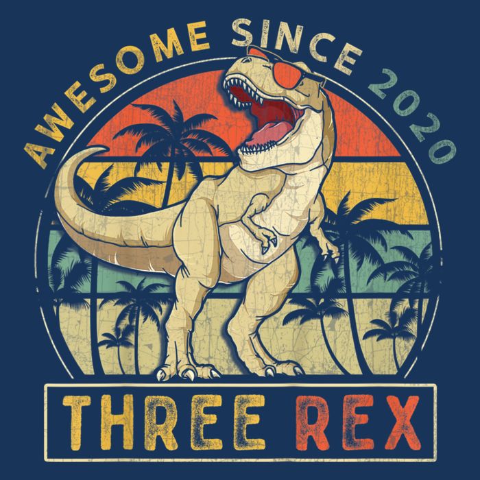 K.ids Three Rex 3rd Birthday S.hirt Third Dinosaur 3 Year Old Sustainable Bucket Hat