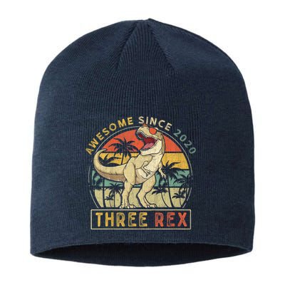 K.ids Three Rex 3rd Birthday S.hirt Third Dinosaur 3 Year Old Sustainable Beanie