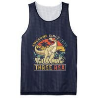 K.ids Three Rex 3rd Birthday S.hirt Third Dinosaur 3 Year Old Mesh Reversible Basketball Jersey Tank