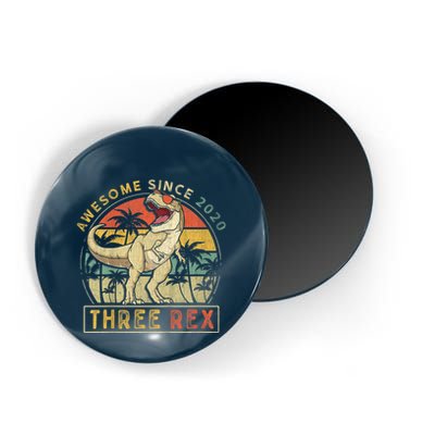 K.ids Three Rex 3rd Birthday S.hirt Third Dinosaur 3 Year Old Magnet
