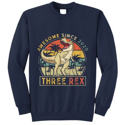 K.ids Three Rex 3rd Birthday S.hirt Third Dinosaur 3 Year Old Tall Sweatshirt