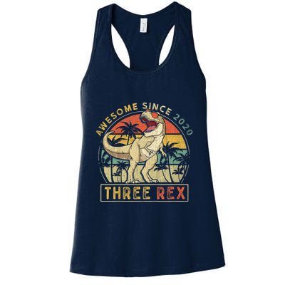 K.ids Three Rex 3rd Birthday S.hirt Third Dinosaur 3 Year Old Womens Tank Top