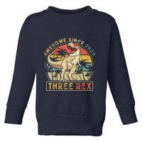 K.ids Three Rex 3rd Birthday S.hirt Third Dinosaur 3 Year Old Toddler Sweatshirt