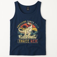 K.ids Three Rex 3rd Birthday S.hirt Third Dinosaur 3 Year Old Tank Top
