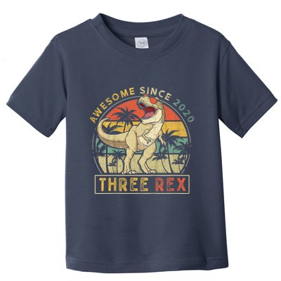 K.ids Three Rex 3rd Birthday S.hirt Third Dinosaur 3 Year Old Toddler T-Shirt
