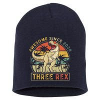 K.ids Three Rex 3rd Birthday S.hirt Third Dinosaur 3 Year Old Short Acrylic Beanie