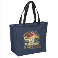 K.ids Three Rex 3rd Birthday S.hirt Third Dinosaur 3 Year Old Zip Tote Bag