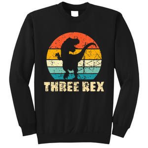 Kids Three Rex 3rd Birthday Third Dinosaur 3 Year Old Sweatshirt