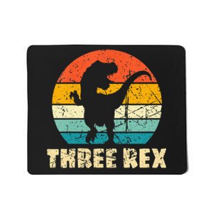 Kids Three Rex 3rd Birthday Third Dinosaur 3 Year Old Mousepad