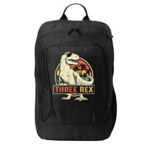 Kids Three Rex 3rd Birthday Third Dinosaur 3 Year Old City Backpack