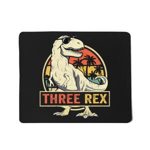 Kids Three Rex 3rd Birthday Third Dinosaur 3 Year Old Mousepad