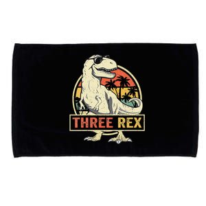 Kids Three Rex 3rd Birthday Third Dinosaur 3 Year Old Microfiber Hand Towel