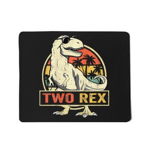 Kids Two Rex 2nd Birthday Gift Second Dinosaur 2 Year Old Mousepad