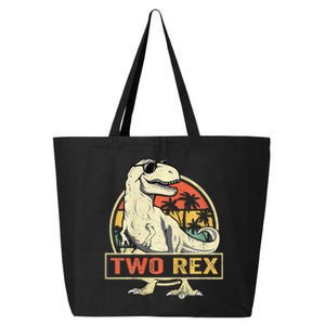 Kids Two Rex 2nd Birthday Gift Second Dinosaur 2 Year Old 25L Jumbo Tote