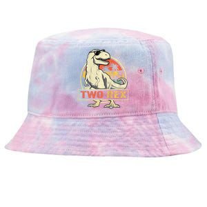 Kids Two Rex 2nd Birthday Gift Second Dinosaur 2 Year Old Tie-Dyed Bucket Hat