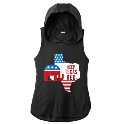 Keep Texas Red 2024 Election Republicans Vote Ladies PosiCharge Tri-Blend Wicking Draft Hoodie Tank