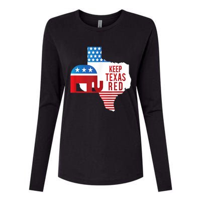 Keep Texas Red 2024 Election Republicans Vote Womens Cotton Relaxed Long Sleeve T-Shirt