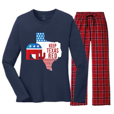 Keep Texas Red 2024 Election Republicans Vote Women's Long Sleeve Flannel Pajama Set 