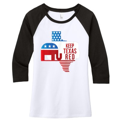 Keep Texas Red 2024 Election Republicans Vote Women's Tri-Blend 3/4-Sleeve Raglan Shirt