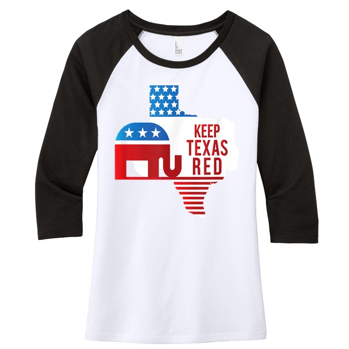 Keep Texas Red 2024 Election Republicans Vote Women's Tri-Blend 3/4-Sleeve Raglan Shirt