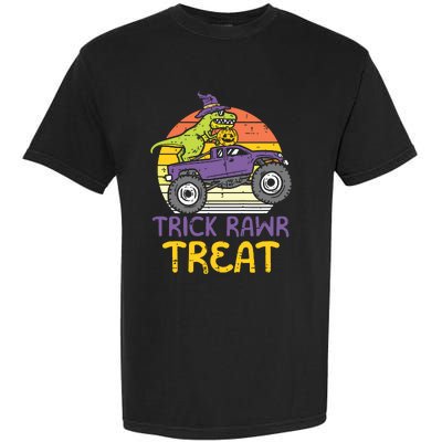 Kids Trick Rawr Treat Dinosaur Monster Truck Halloween Boy Kids Garment-Dyed Heavyweight T-Shirt