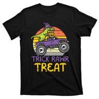 Kids Trick Rawr Treat Dinosaur Monster Truck Halloween Boy Kids T-Shirt