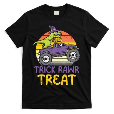 Kids Trick Rawr Treat Dinosaur Monster Truck Halloween Boy Kids T-Shirt