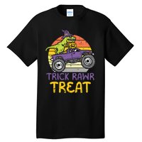 Kids Trick Rawr Treat Dinosaur Monster Truck Halloween Boy Kids Tall T-Shirt