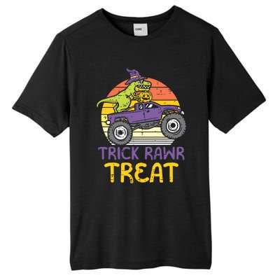 Kids Trick Rawr Treat Dinosaur Monster Truck Halloween Boy Kids Tall Fusion ChromaSoft Performance T-Shirt