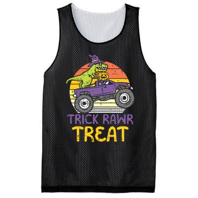 Kids Trick Rawr Treat Dinosaur Monster Truck Halloween Boy Kids Mesh Reversible Basketball Jersey Tank